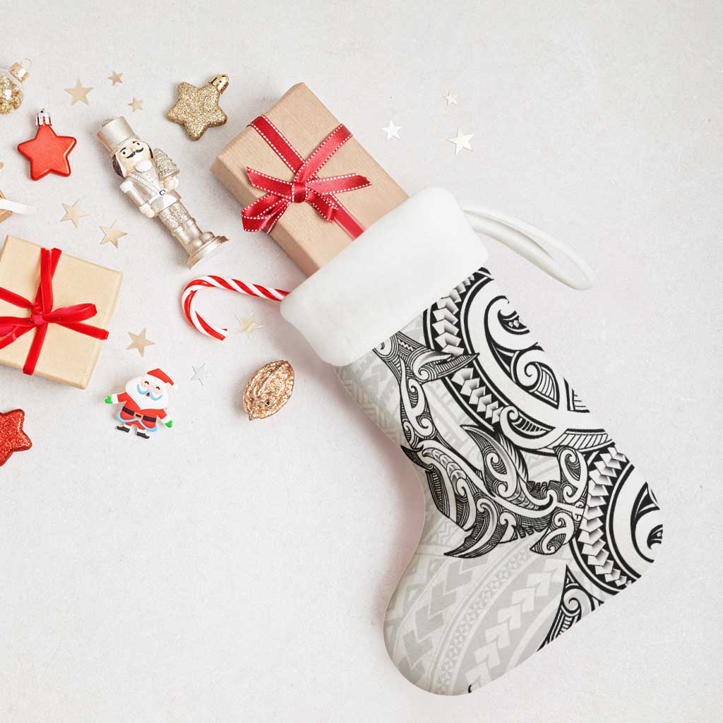 New Zealand Hammerhead Shark Christmas Stocking Maori Haehae Mangopare White - Polynesian Pride