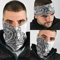 New Zealand Hammerhead Shark Neck Gaiter Maori Haehae Mangopare White - Polynesian Pride