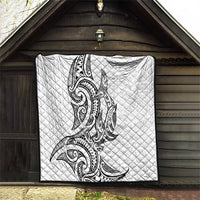 New Zealand Hammerhead Shark Quilt Maori Haehae Mangopare White LT14 - Polynesian Pride