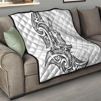 New Zealand Hammerhead Shark Quilt Maori Haehae Mangopare White LT14 - Polynesian Pride