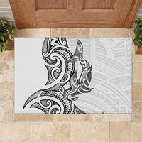 New Zealand Hammerhead Shark Rubber Doormat Maori Haehae Mangopare White - Polynesian Pride