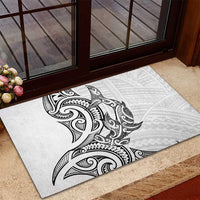 New Zealand Hammerhead Shark Rubber Doormat Maori Haehae Mangopare White - Polynesian Pride