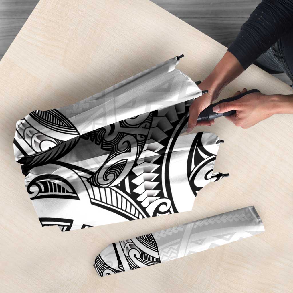 New Zealand Hammerhead Shark Umbrella Maori Haehae Mangopare White LT14 - Polynesian Pride