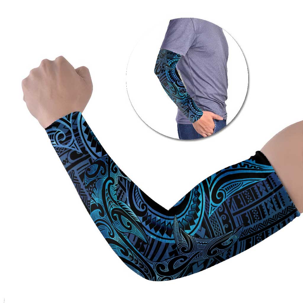 New Zealand Hammerhead Shark Arm Sleeves Maori Haehae Mangopare Galaxy - Polynesian Pride