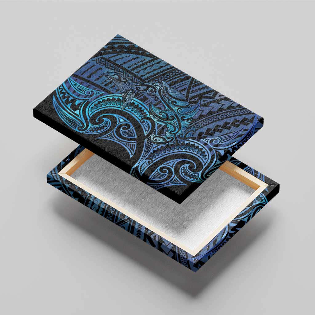 New Zealand Hammerhead Shark Canvas Wall Art Maori Haehae Mangopare Galaxy - Polynesian Pride