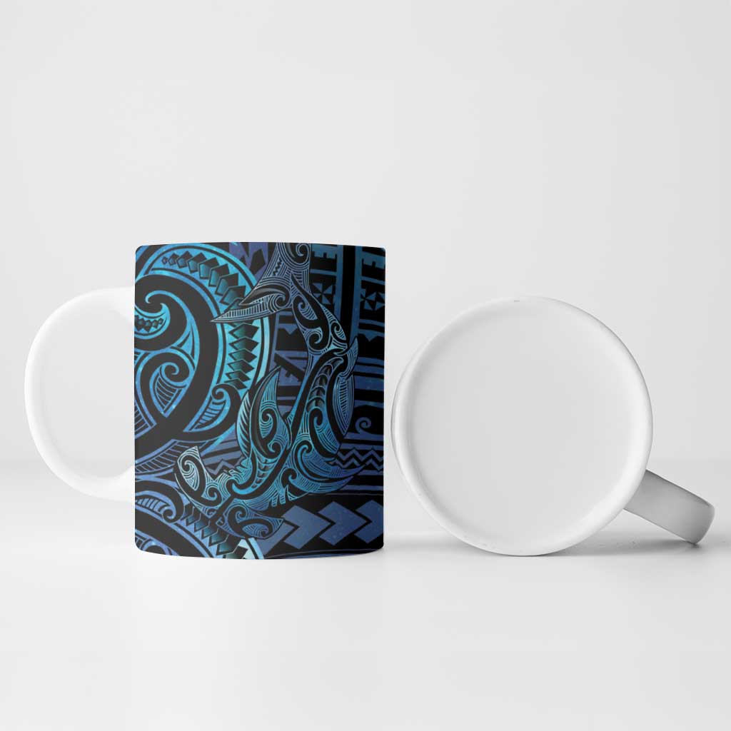 New Zealand Hammerhead Shark Ceramic Mug Maori Haehae Mangopare Galaxy - Polynesian Pride