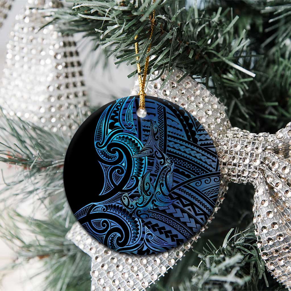 New Zealand Hammerhead Shark Ceramic Ornament Maori Haehae Mangopare Galaxy - Polynesian Pride