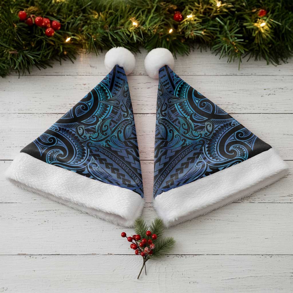 New Zealand Hammerhead Shark Christmas Santa Hat Maori Haehae Mangopare Galaxy - Polynesian Pride