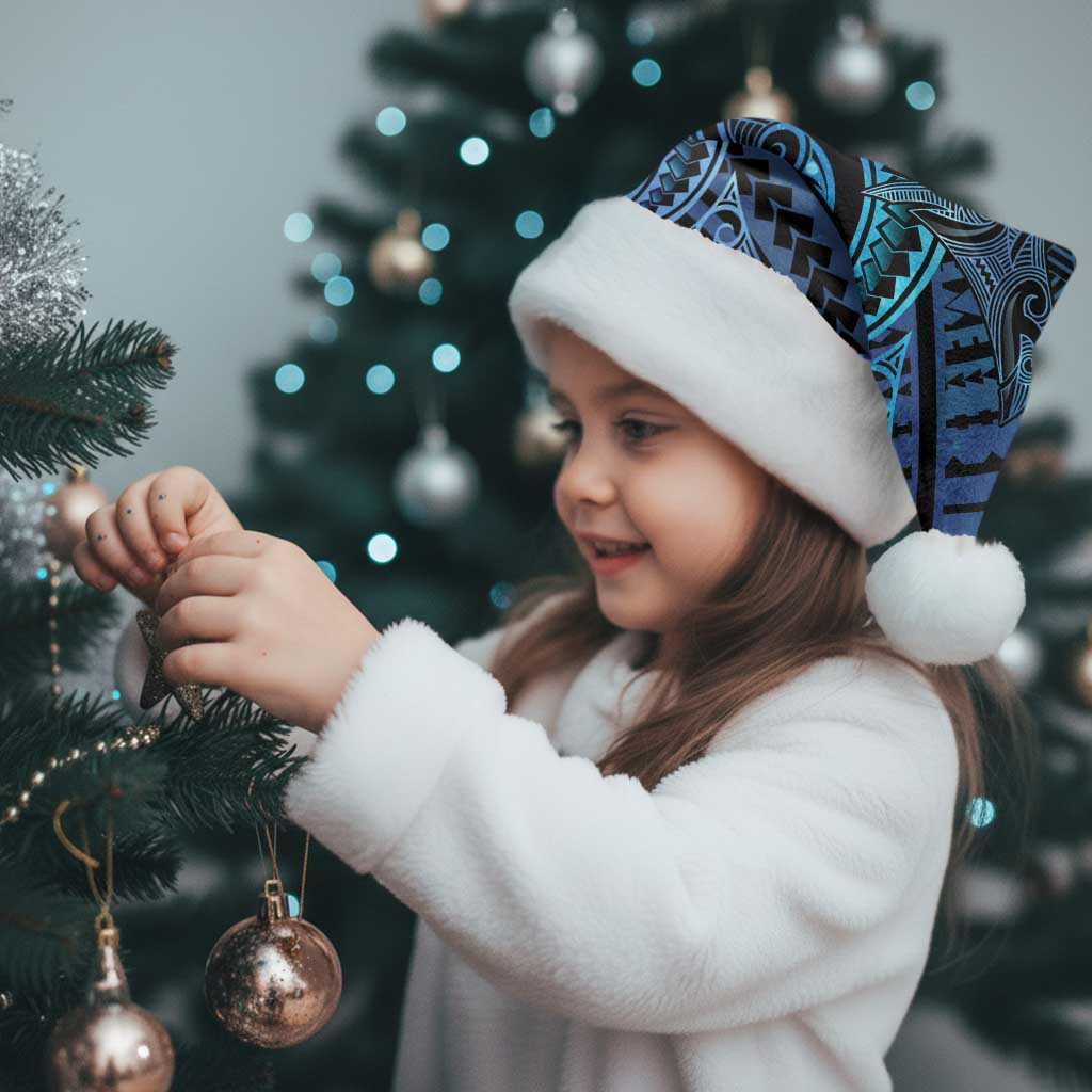 New Zealand Hammerhead Shark Christmas Santa Hat Maori Haehae Mangopare Galaxy - Polynesian Pride