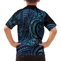 New Zealand Hammerhead Shark Family Matching Long Sleeve Bodycon Dress and Hawaiian Shirt Maori Haehae Mangopare Galaxy LT14 - Polynesian Pride