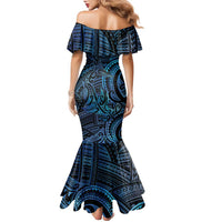 New Zealand Hammerhead Shark Family Matching Mermaid Dress and Hawaiian Shirt Maori Haehae Mangopare Galaxy LT14 - Polynesian Pride