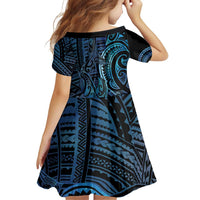 New Zealand Hammerhead Shark Family Matching Off Shoulder Short Dress and Hawaiian Shirt Maori Haehae Mangopare Galaxy LT14 - Polynesian Pride