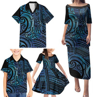 New Zealand Hammerhead Shark Family Matching Puletasi and Hawaiian Shirt Maori Haehae Mangopare Galaxy LT14 - Polynesian Pride