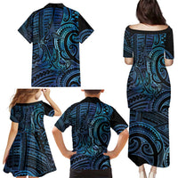 New Zealand Hammerhead Shark Family Matching Puletasi and Hawaiian Shirt Maori Haehae Mangopare Galaxy LT14 - Polynesian Pride