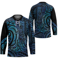 New Zealand Hammerhead Shark Hockey Jersey Maori Haehae Mangopare Galaxy - Polynesian Pride