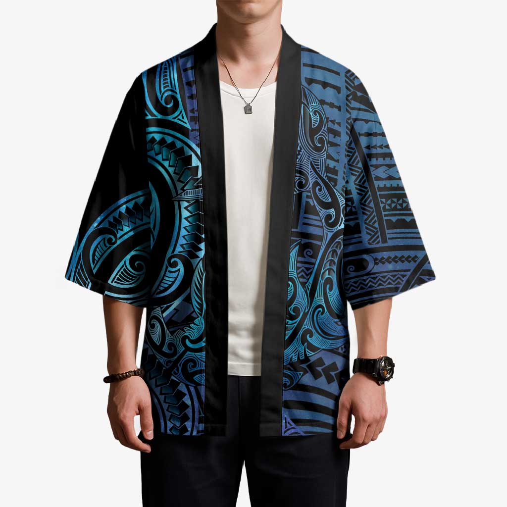 New Zealand Hammerhead Shark Kimono Maori Haehae Mangopare Galaxy - Polynesian Pride