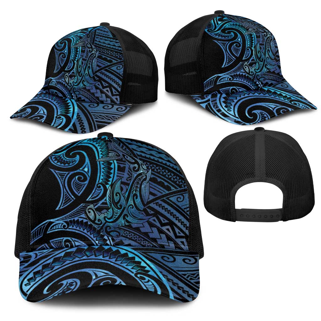 New Zealand Hammerhead Shark Mesh Trucker Cap Maori Haehae Mangopare Galaxy - Polynesian Pride
