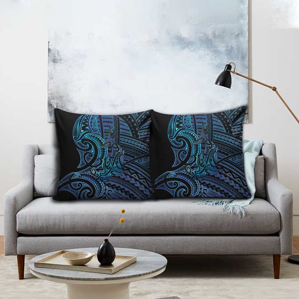 New Zealand Hammerhead Shark Pillow Cover Maori Haehae Mangopare Galaxy - Polynesian Pride