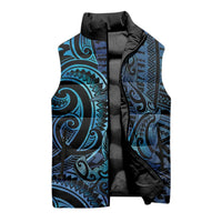 New Zealand Hammerhead Shark Sleeveless Puffer Jacket Maori Haehae Mangopare Galaxy - Polynesian Pride
