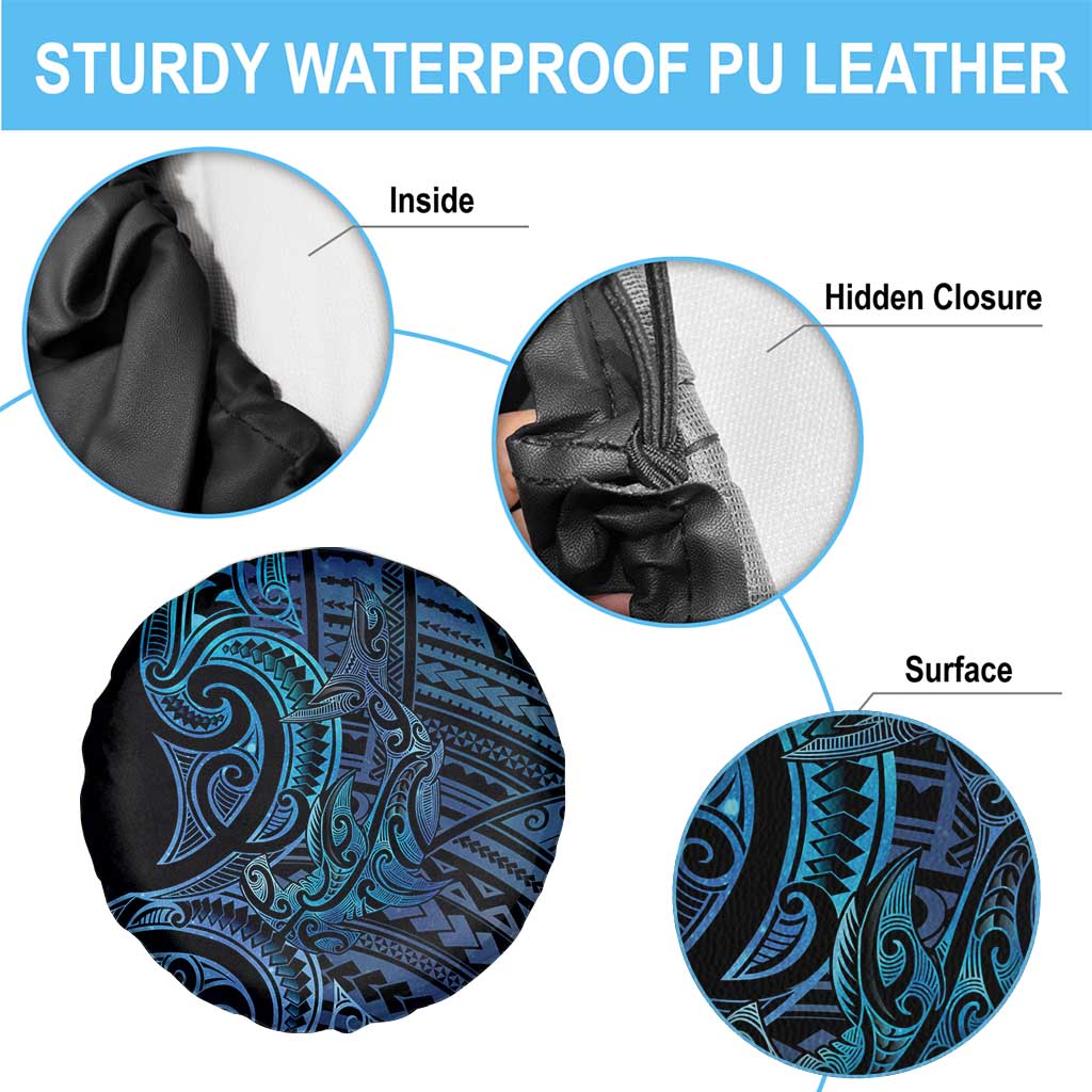 New Zealand Hammerhead Shark Spare Tire Cover Maori Haehae Mangopare Galaxy - Polynesian Pride