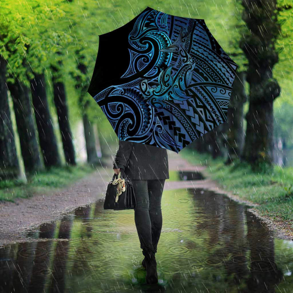 New Zealand Hammerhead Shark Umbrella Maori Haehae Mangopare Galaxy LT14 - Polynesian Pride