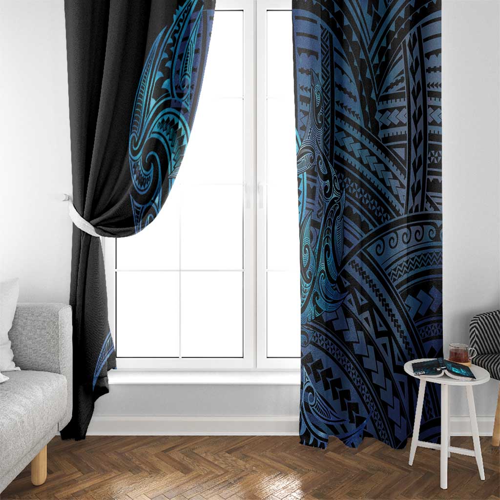 New Zealand Hammerhead Shark Window Curtain Maori Haehae Mangopare Galaxy - Polynesian Pride