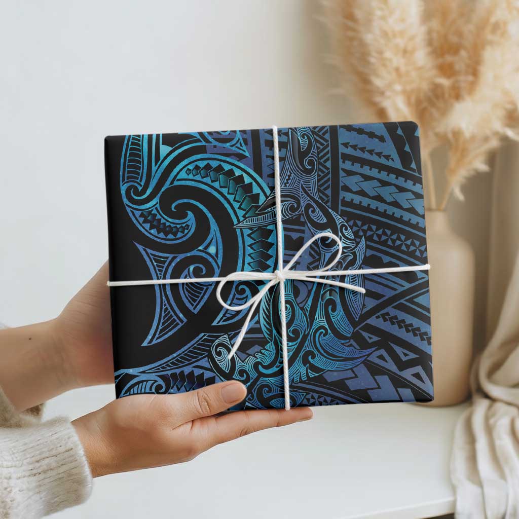 New Zealand Hammerhead Shark Wrapping Paper Maori Haehae Mangopare Galaxy - Polynesian Pride
