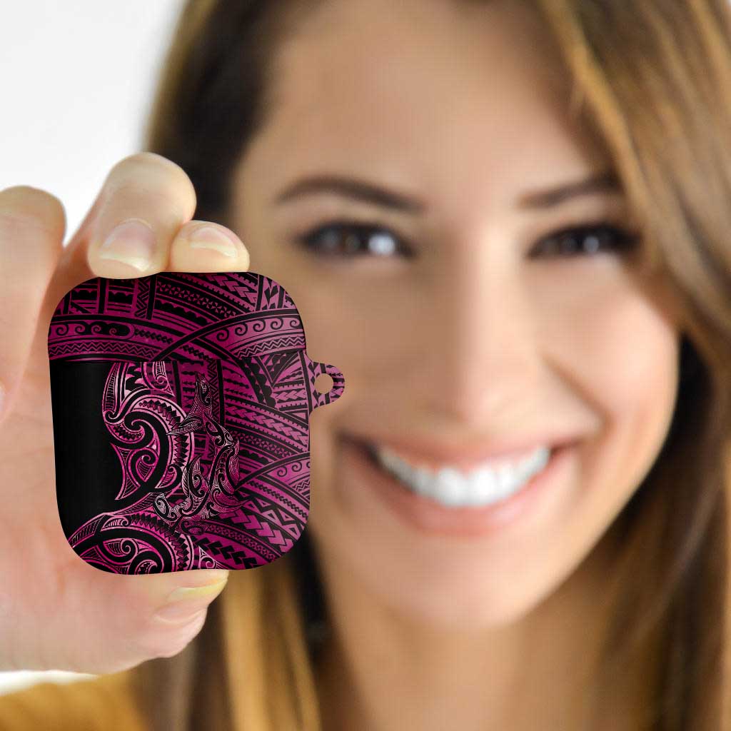 New Zealand Hammerhead Shark AirPods Case Maori Haehae Mangopare Pink - Polynesian Pride