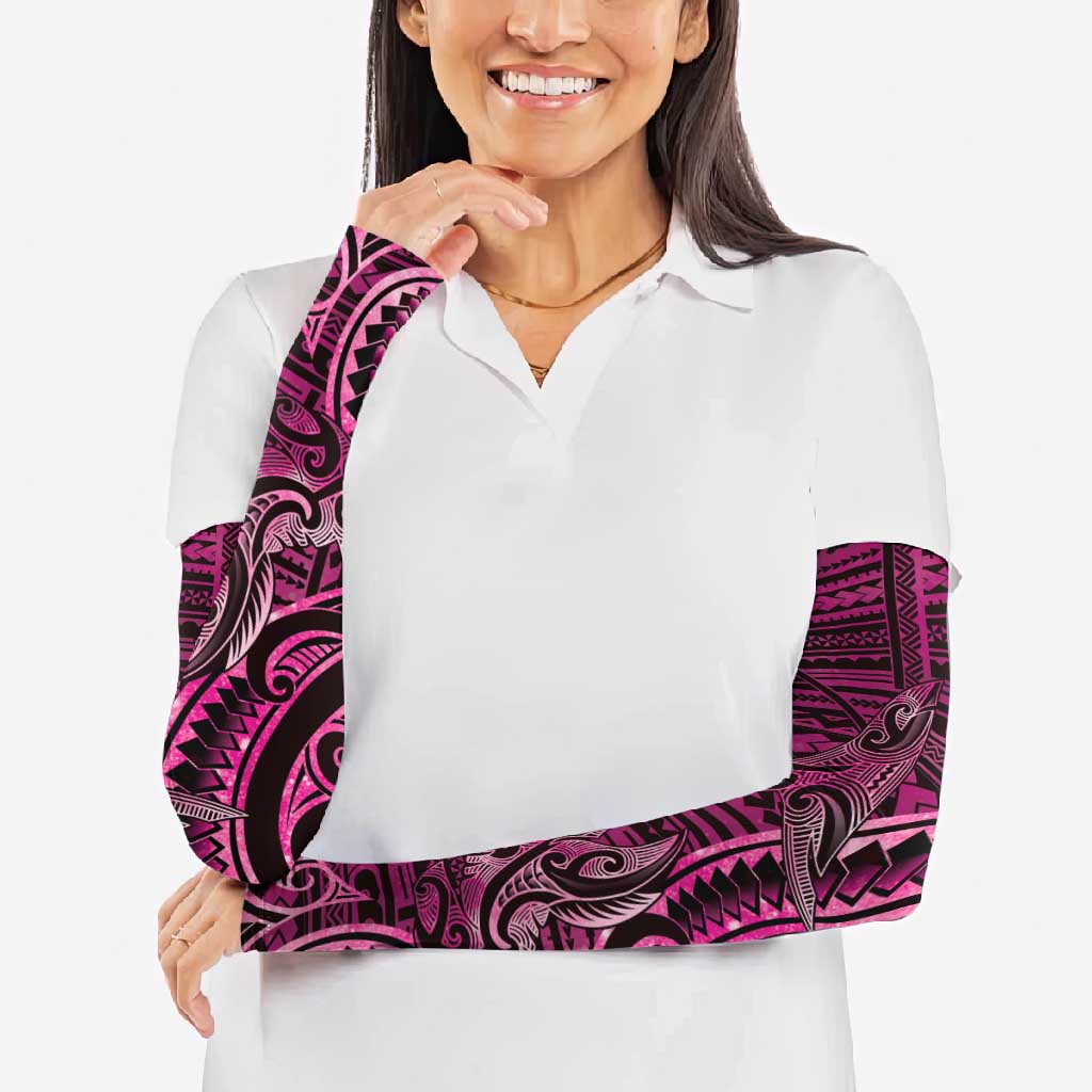 New Zealand Hammerhead Shark Arm Sleeves Maori Haehae Mangopare Pink - Polynesian Pride