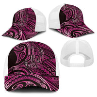 New Zealand Hammerhead Shark Baseball Net Cap Maori Haehae Mangopare Pink - Polynesian Pride