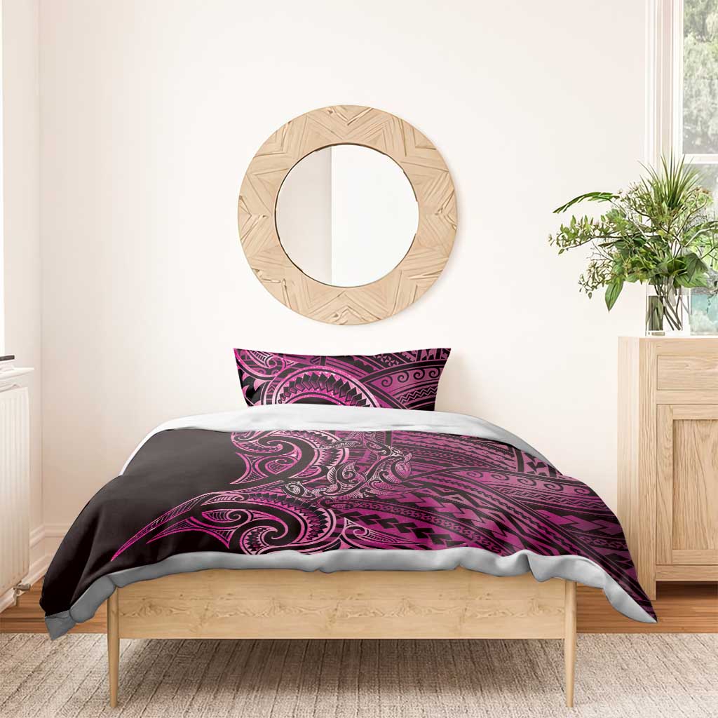 New Zealand Hammerhead Shark Bedding Set Maori Haehae Mangopare Pink - Polynesian Pride