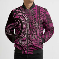 New Zealand Hammerhead Shark Bomber Puffer Jacket Maori Haehae Mangopare Pink - Polynesian Pride