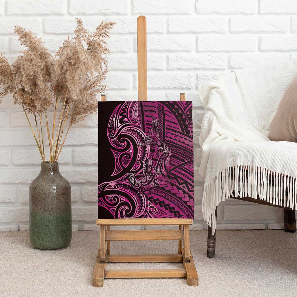 New Zealand Hammerhead Shark Canvas Wall Art Maori Haehae Mangopare Pink - Polynesian Pride