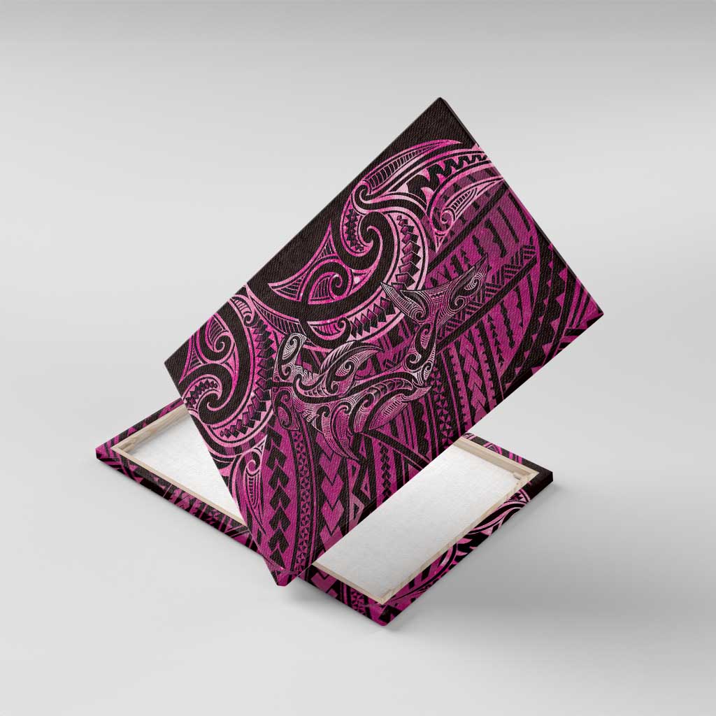 New Zealand Hammerhead Shark Canvas Wall Art Maori Haehae Mangopare Pink - Polynesian Pride