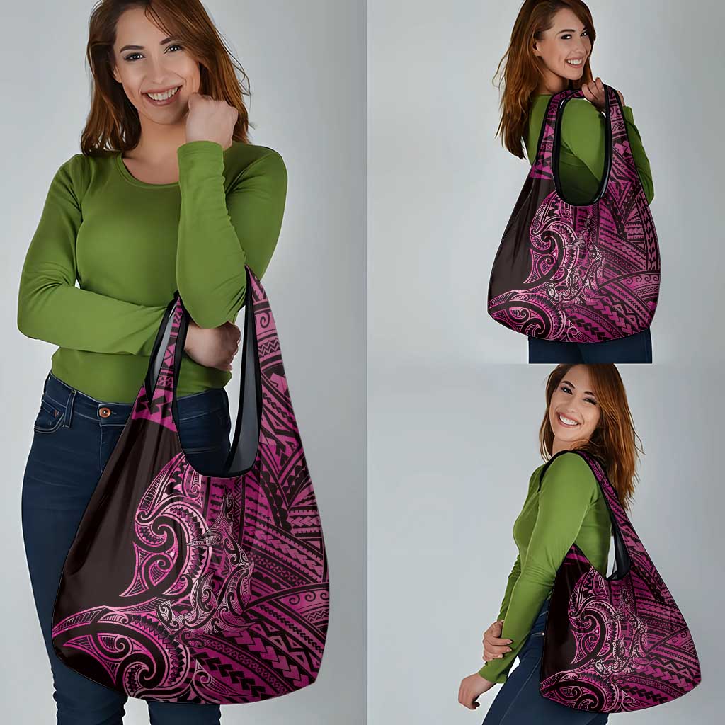 New Zealand Hammerhead Shark Grocery Bag Maori Haehae Mangopare Pink - Polynesian Pride