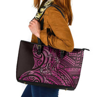 New Zealand Hammerhead Shark Leather Tote Bag Maori Haehae Mangopare Pink - Polynesian Pride