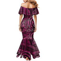 New Zealand Hammerhead Shark Mermaid Dress Maori Haehae Mangopare Pink - Polynesian Pride