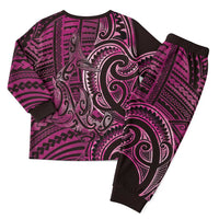New Zealand Hammerhead Shark Christmas Pajama Set Maori Haehae Mangopare Pink - Polynesian Pride