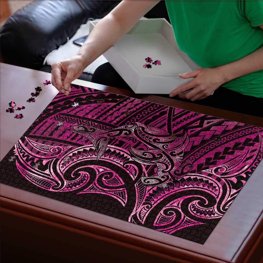 New Zealand Hammerhead Shark Puzzle Maori Haehae Mangopare Pink - Polynesian Pride