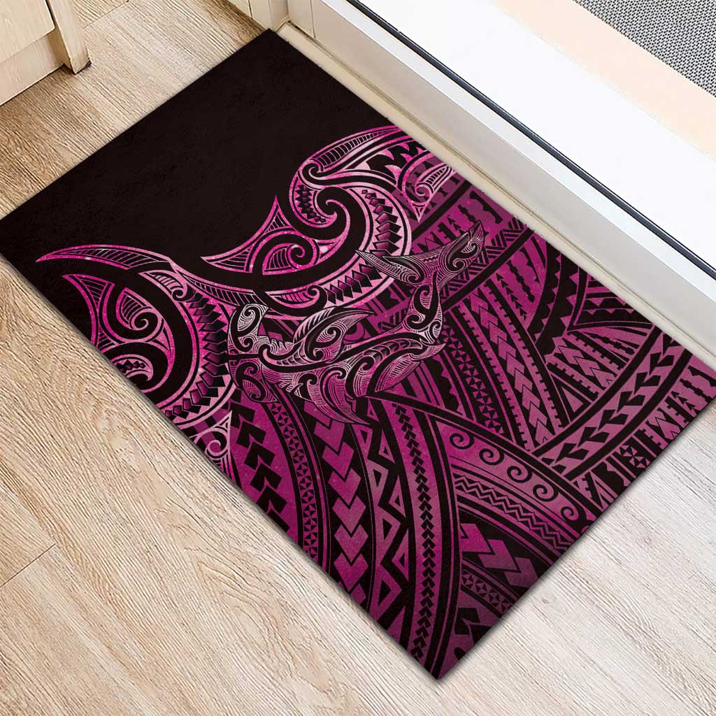 New Zealand Hammerhead Shark Rubber Doormat Maori Haehae Mangopare Pink - Polynesian Pride