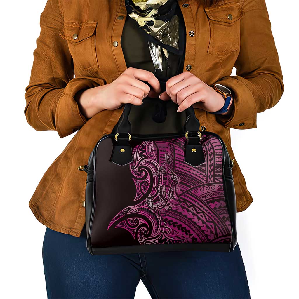 New Zealand Hammerhead Shark Shoulder Handbag Maori Haehae Mangopare Pink - Polynesian Pride