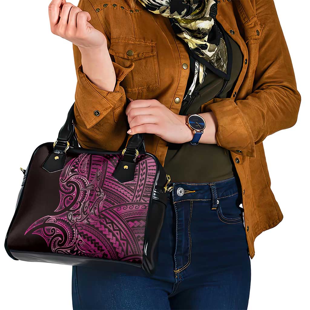 New Zealand Hammerhead Shark Shoulder Handbag Maori Haehae Mangopare Pink - Polynesian Pride