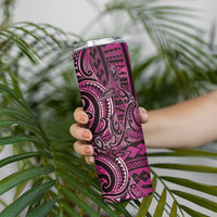 New Zealand Hammerhead Shark Skinny Tumbler Maori Haehae Mangopare Pink LT14 - Polynesian Pride