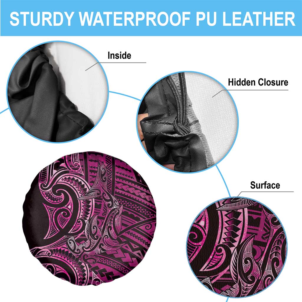 New Zealand Hammerhead Shark Spare Tire Cover Maori Haehae Mangopare Pink - Polynesian Pride