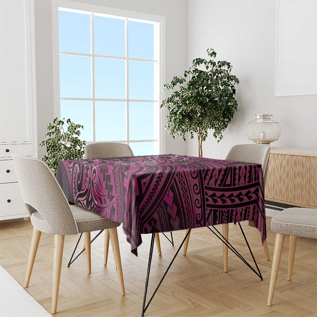 New Zealand Hammerhead Shark Tablecloth Maori Haehae Mangopare Pink - Polynesian Pride