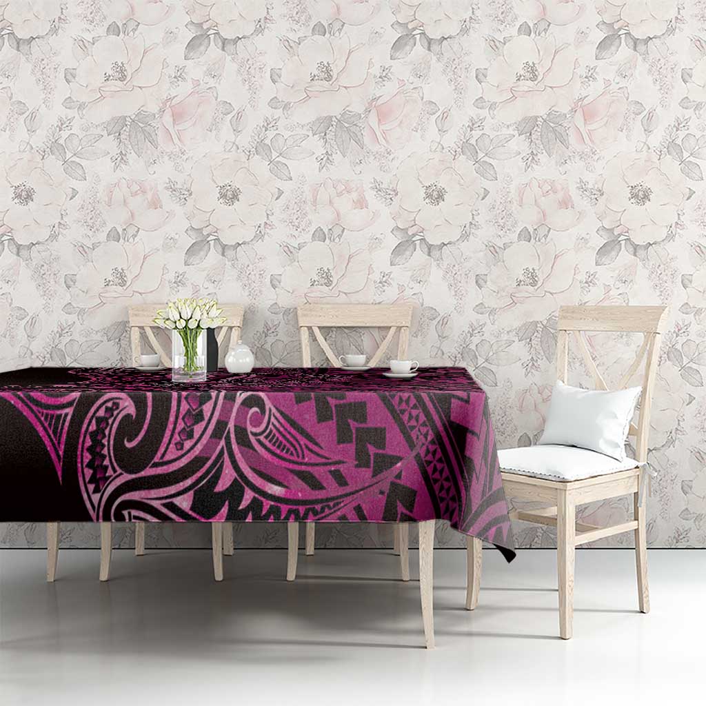 New Zealand Hammerhead Shark Tablecloth Maori Haehae Mangopare Pink - Polynesian Pride