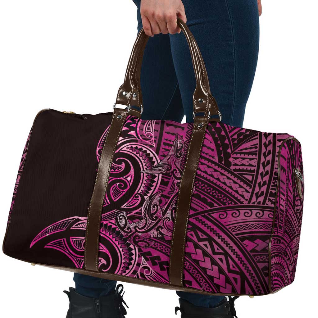 New Zealand Hammerhead Shark Travel Bag Maori Haehae Mangopare Pink - Polynesian Pride