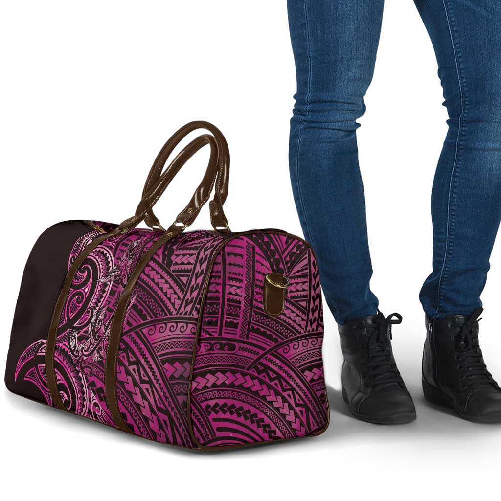 New Zealand Hammerhead Shark Travel Bag Maori Haehae Mangopare Pink - Polynesian Pride
