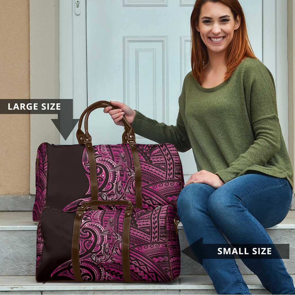 New Zealand Hammerhead Shark Travel Bag Maori Haehae Mangopare Pink - Polynesian Pride