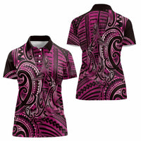 New Zealand Hammerhead Shark Women Polo Shirt Maori Haehae Mangopare Pink LT14 - Polynesian Pride